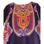 Sandra Darren  Paisley Shift Dress Women's Size 10 PETITE Stretch Boho Hippie Photo 1