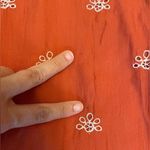 ZARA  Ruffled Eyelet Embroidered Boho Long Sleeve Mini Dress in Coral Size S Photo 10