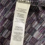 Chico's Easywear by Womens Open Front Cardigan Size 3 (XL) Purple Metallic Check Photo 2