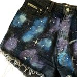 Calvin Klein  galaxy painted black denim shorts high waisted Size 29 Photo 6