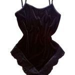 Victoria's Secret VTG Y2K  Black Velvet and Lace Detail Strappy Bodysuit Sz M Photo 0
