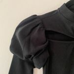 Cult Gaia  Black Mora Top Ribbed Cut-Out Long Sleeve Blouse Women's size XS Photo 4