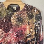 Jess & Jane Size 2X USA Y2K Artsy Floral Graphic T Shirt Textured 3/4 Sleeve Photo 1