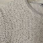 ZARA Cropped Textured Weave Top White Short Sleeve Crop Top Photo 9