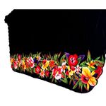 Jantzen Vintage Swimsuit Cover Up Wrap Skirt One Size USA Black Floral T… Photo 2