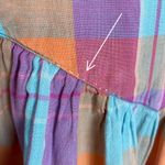 Vintage Plaid Muumuu Dress Relaxed Fit Flaws Cotton Women Size Large Blue Orange Photo 11