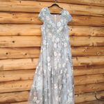 Mac Duggal 20294 Green Floral Embroidered Short Sleeve Gown Photo 9