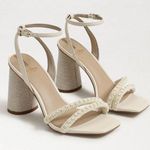 Sam Edelman Kia Beads Modern Ivory Ankle Strap Heel Women's Size 10.5 New in box Photo 0