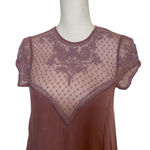 Urban Outfitters Dress Mini Lace Swing Trapeze Boho Mauve, Kimchi Blue, Small Photo 8