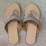 Olivia Miller  Elegant Tan Beaded Sandals Photo 0