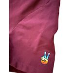 FIGS Casma Scrub Top in Burgundy w/ Rainbow Peace Sign Size Small Photo 2