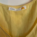 C&C California  Linen Blend Mini Dress Yellow Size Medium Photo 2