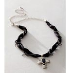 Free People  Lola Choker in Black NWT Cross Bohemian Velvet Necklace Photo 9
