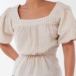Urban Outfitters UO Tessa Gingham Seersucker Puff Sleeve Top Photo 0