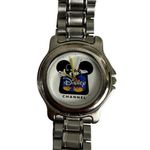 Disney Vintage Channel Mickey Mouse Watch Silver Stainless Steel Quartz Japan Photo 0