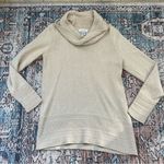 Calvin Klein  Tan Beige Cowl Neck Casual Knit Ribbed Sweater Size Medium Photo 4