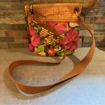 Fossil  Multicolor Zip Bucket Purse Medium Large Floral Flower Crossbody Shoulder Photo 0