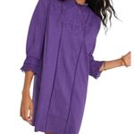 Farm Rio NEW  Anthropologie Dasha Purple Embroidered Crochet Mini Tunic Dress Photo 0
