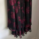 Torrid Lace Up Dress 1X Red Black Floral Smocked Layered Milk Maid Fairy Goth Photo 3