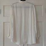 Soft Surroundings  White Pintucked Pleated Button Up Collared Blouse Size‎ Large Photo 11