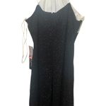 NWT Bari Jay Black Silver Glitter Maxi Gown Crisscross Back Formal Dress Sz 14 Photo 9