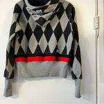 10.Deep Pattern Diamond Zip Up Sweater Hoodie Black Gray Streetwear Small Photo 6