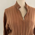 Forever 21 Brown Cowl Neck Sweater with Ribbed Texture Photo 2