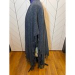 Do Everything In Love  Free People Womens One Size Blue Fuzzy Fringe Poncho Cape Photo 1
