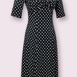 Robbie Bee Vintage Y2K Black White Polka Dot Midi Dress size Small Photo 1