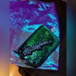 Wild Fable Flip Purple Blue Sequence MiniSkirt With blue green black Purse Sz XS Photo 5