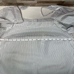 Artisan NY  poplin cotton blend striped shirt off the shoulders SZ M Photo 6