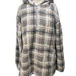 UGG Koolaburra by  Women's Top Brushed Back Sherpa Hoodie plaid Size Medium Photo 0