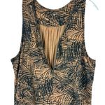 Garnet Hill Iris Knit Midi Dress Exposed Zip Front Smocked Brown Sleeveless XL Photo 3