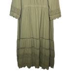 Gap Olive Green Lace Trimmed Button Front Midi Dress Boho Muslin Size XXL Photo 10