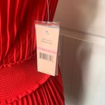 Nanette Lepore  red Pleated Midi Dress Smocked Size 10‎ wedding guest date party Photo 3