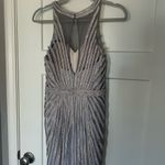 Milano Formals  Silver Sleeveless Prom Gown Photo 6