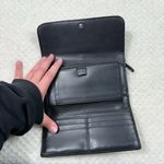 Coach Y2K Black C Monogram Print Snap Close Billfold Wallet Bag Clear ID Case Photo 1