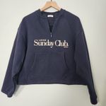 Lounge  Sunday Club Navy Quarter Zip Sweatshirt, L Photo 1