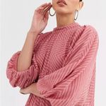 ASOS  DESIGN Tall pleated trapeze mini dress with puff sleeves in dobby size 2 Photo 2