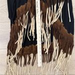 Elegant Unique Black and Brown High Low Ombre Fringe Jersey Fabric Skirt Sz XL Photo 11