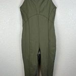Free People Movement Side To Side Performance Jumpsuit Size Medium Olive Green Photo 0