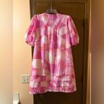 J. Marie Maisie Pink Floral Puff Sleeve Mini Dress Size L Photo 3