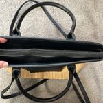 Tan & Black Woven Fabric Shoulder Purse With Side Phone Pocket Photo 7