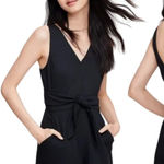 Wilfred Aritzia Ecoulement Romper Women's 4 Black Tie Waist Cut Out Sleeveless Photo 0