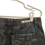 Level 99 Dark Wash Denim Back Slit Knee Length Straight Pencil Skirt Size 28 Black Photo 5