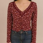Aeropostale  Size Medium Red Floral Bohemian Style Top Photo 0