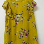 DR2 Yellow Floral Blouse with Purple Accents Size M Photo 11