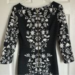 Eliza J  Jacquard Knit Sheath Dress NEW Size 2 Black White Floral Print Fitted Photo 6