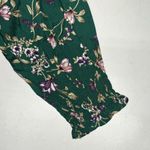 Bloomchic NWT Size 22-24 Green Floral Print Smock Elastic Mock Neck Blouse Top Photo 3