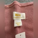 Anthropologie NWT Maeve By  Sweetheart Neckline Ribbed Sweater pink Size M Photo 4